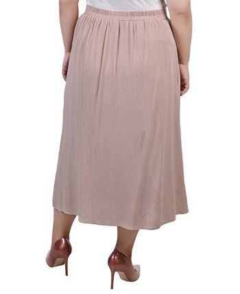 NY Collection Plus Size Knee Length A-Line Skirt - Macy's