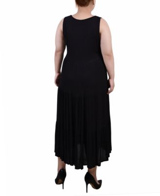 Plus Size Sleeveless Surplice Tiered Dress