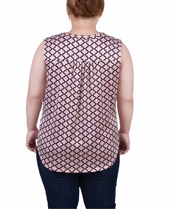 NY Collection Plus Size Sleeveless Knit Y neck Top - Macy's
