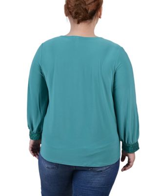 Plus Size Long Sleeve Knit Top 