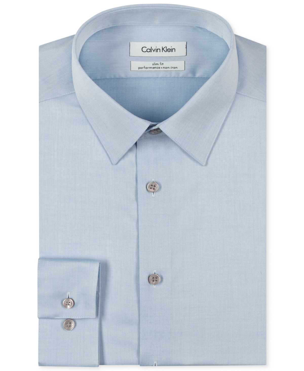 UPC 088542102000 product image for Calvin Klein Steel Men's Slim-Fit Non-Iron Herringbone Dress Shirt | upcitemdb.com
