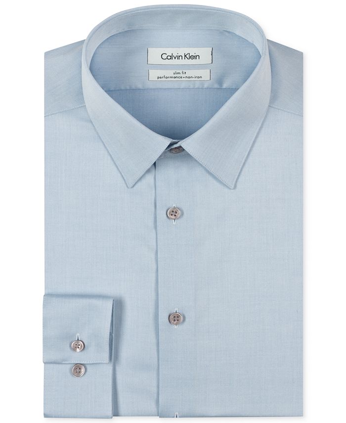 Calvin Klein - Men's Slim-Fit Non-Iron Performance Herringbone Dress Shirt
