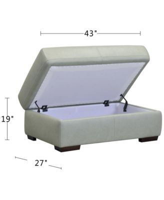 CLOSEOUT! Ashlinn 43" Pastel Leather Storage Ottoman