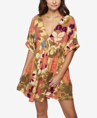 O'Neill - Juniors' Rosemary Floral-Print Baby-Doll Dress