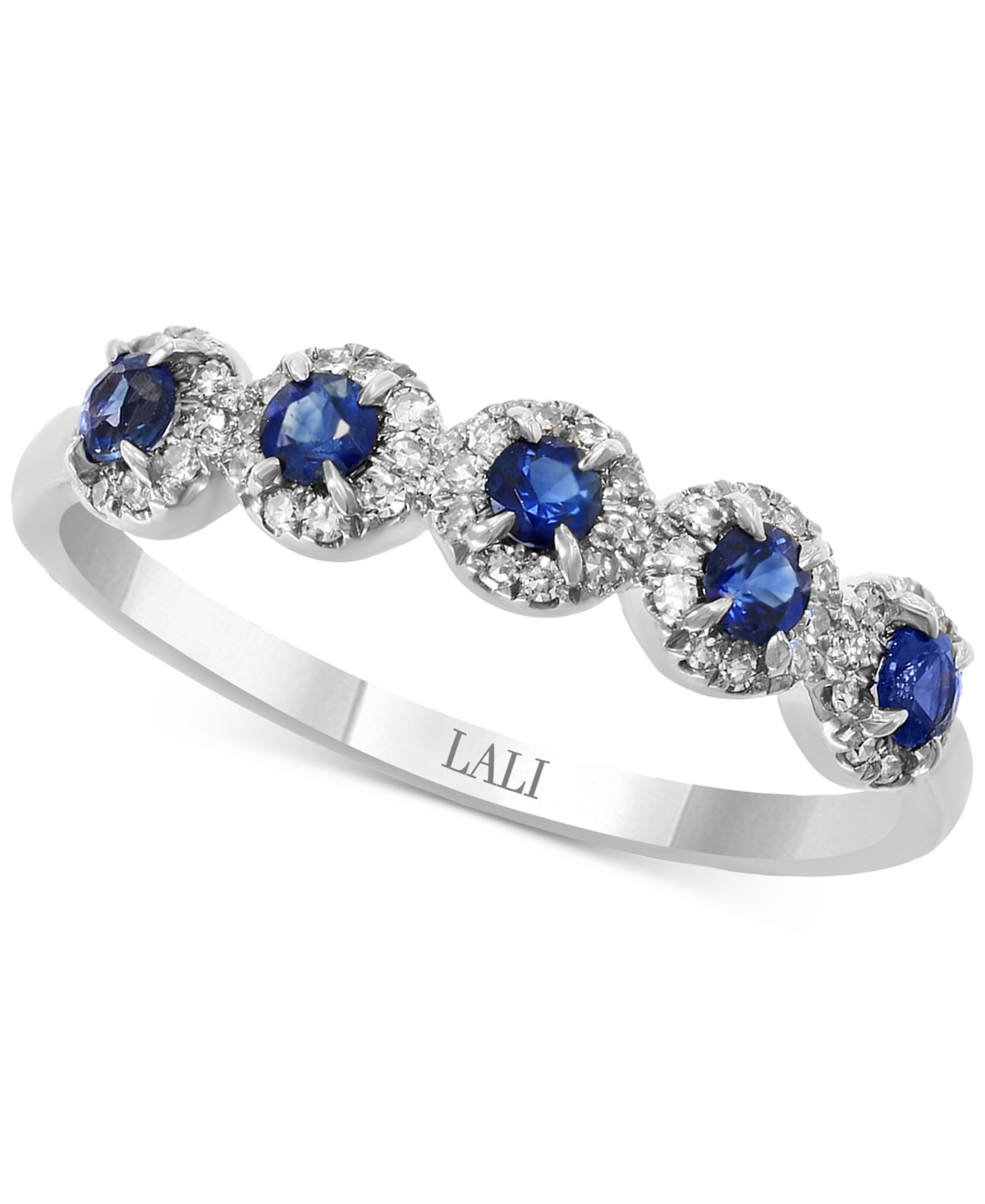 Lali Jewels Sapphire (1/3 ct. t.w.) & Diamond (1/6 ct. t.w.) Cluster Band in 14k Rose Gold or 14k- White Gold