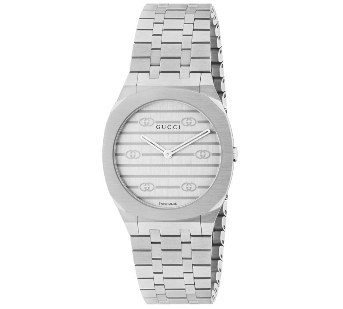 Gucci Women's Swiss 25h Stainless Steel Bracelet Watch 30mm In Silver