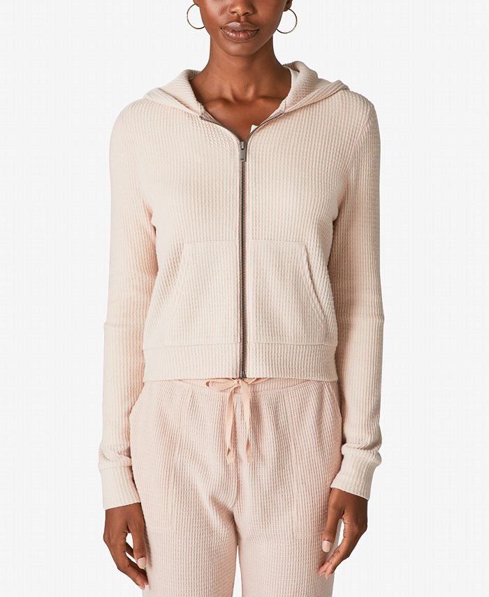 Lucky Brand Women's Embroidered Lace Up Hoodie Pullover Sweater - Macy's