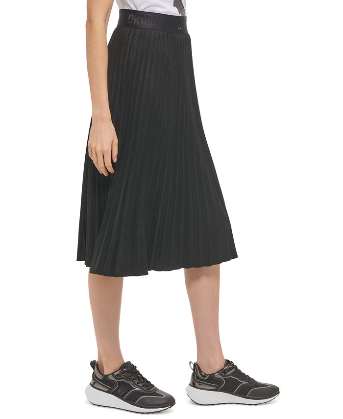Womens Faux Suede Pleated Mid-rise Skirt main image 1
