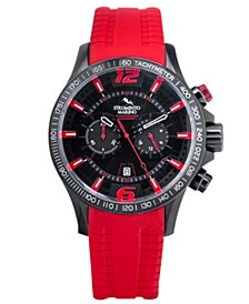 Men's Chronograph Hurricane Red Silicone Strap Watch 46mm
