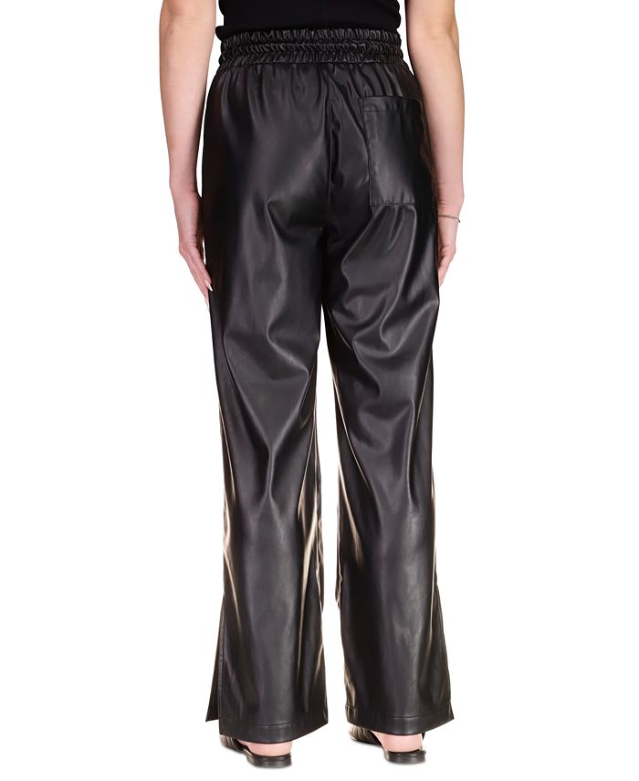 faux leather straight leg pants zara
