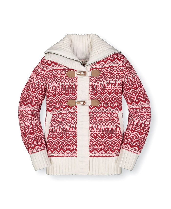 Hope & Henry Girls' Toggle Sweater Cardigan with Zip, Kids Macy's