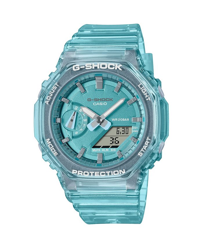 G Shock Unisex Blue Skeleton Resin Strap Watch 40.4mm GMAS2100SK2A