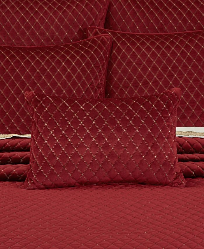 J Queen New York Grandeur Quilted Decorative Pillow, 14" x 21" Macy's