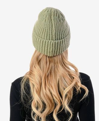 Women's Lurex Ribbed Knit Cuff Beanie