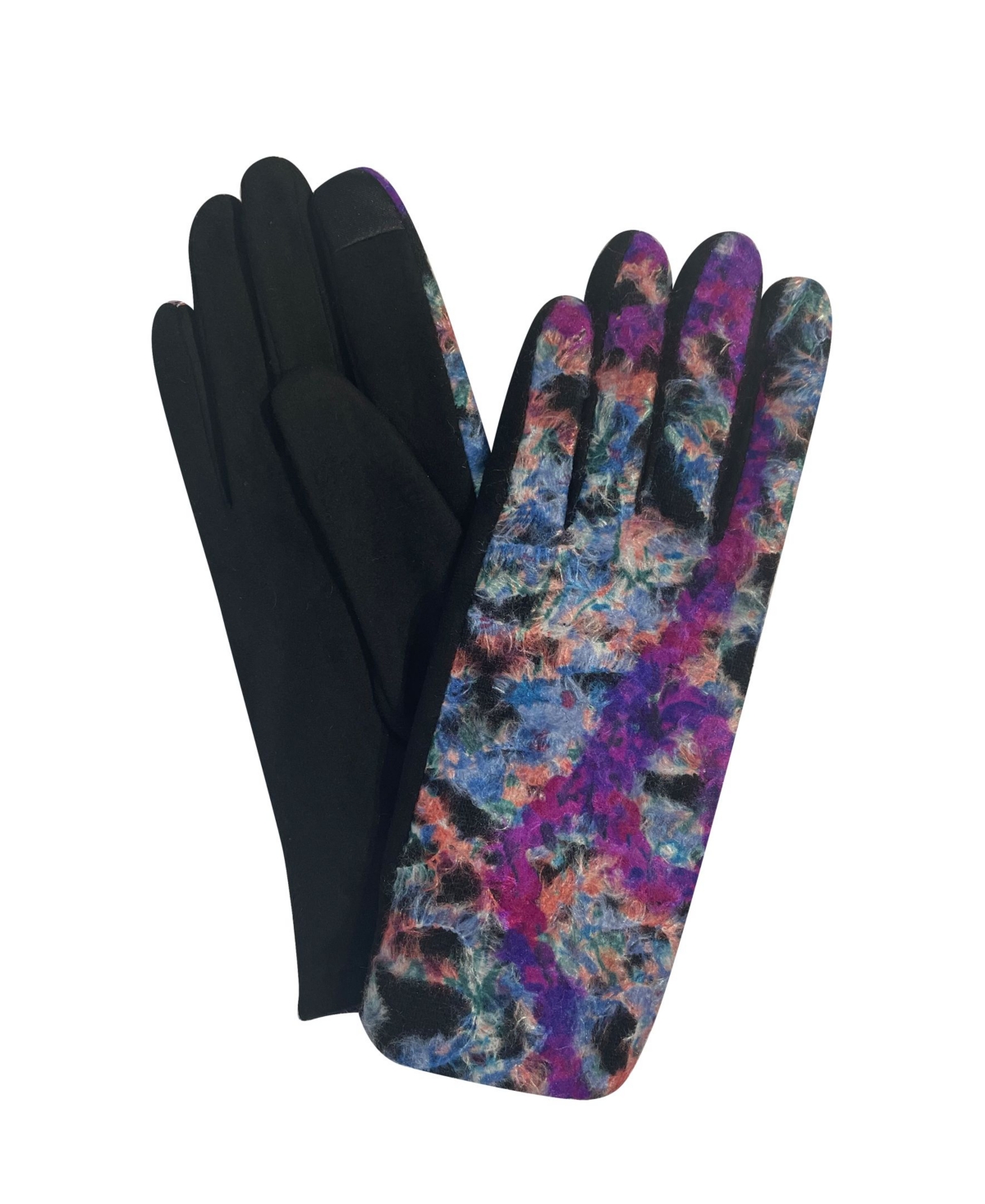 Women's Swirl Print Jersey Touchscreen Glove - Plum