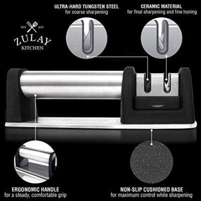 Knife Sharpener & Cut-Resistant Glove (2-Stage Knife Sharpening)