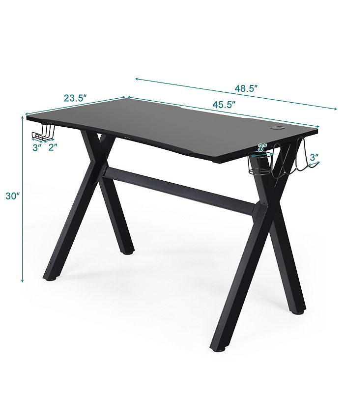Costway Gaming Desk Computer Desk Table w/Cup Holder & Headphone Macy's