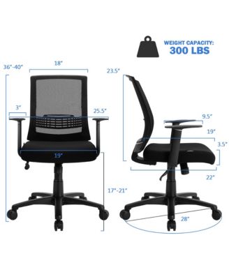 Mesh Office Chair Mid Back Task Chair Height Adjustable