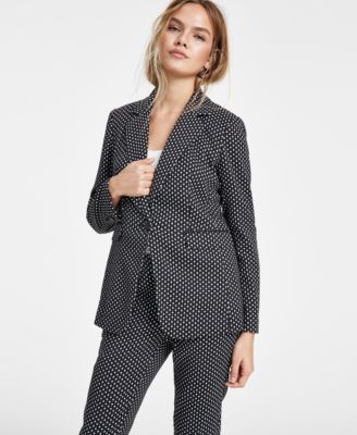 Bar III - Women's Patterned Jacquard One-Button Blazer