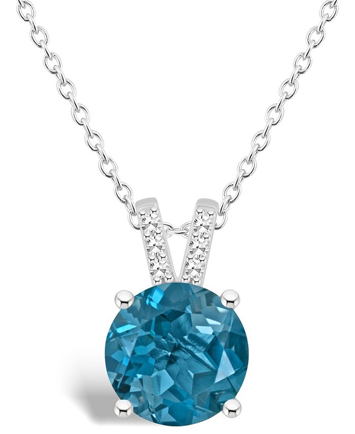 Macy's blue sale topaz necklace