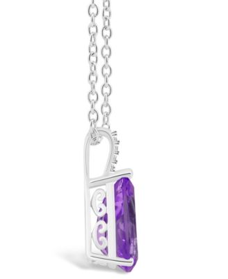Women's Amethyst (2-3/4 ct.t.w.) and Diamond Accent Pendant Necklace in Sterling Silver