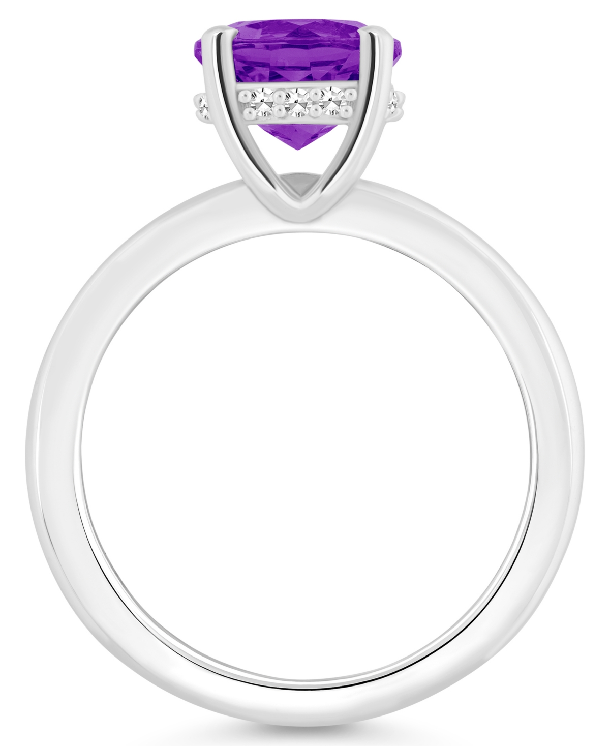 Macy's Women's(1-3/4 ct.t.w.) and Diamond Accent Ring in Sterling Silver - Amethyst