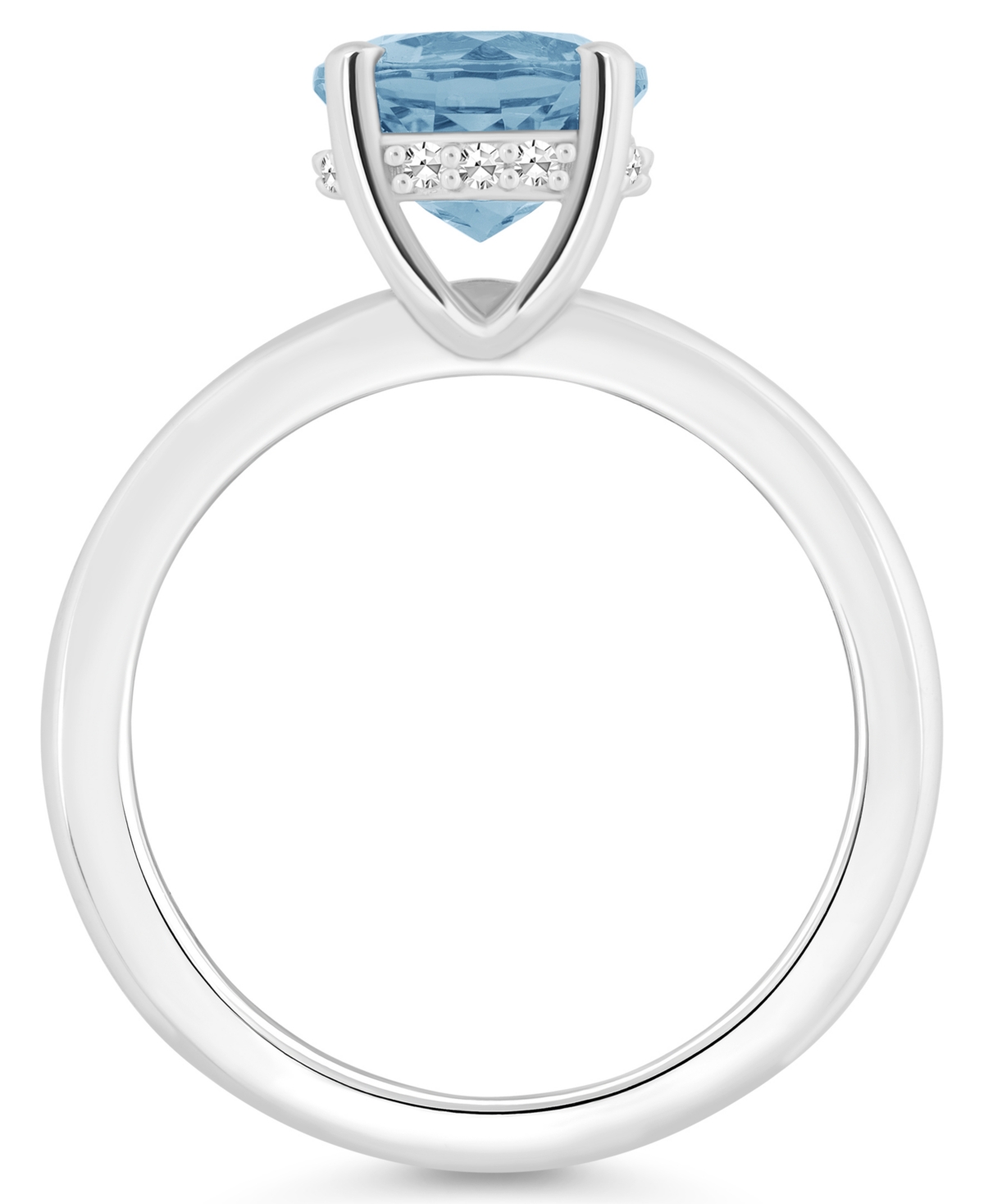 Macy's Women's(2-2/5 ct.t.w.) and Diamond Accent Ring in Sterling Silver - Sky Blue Topaz