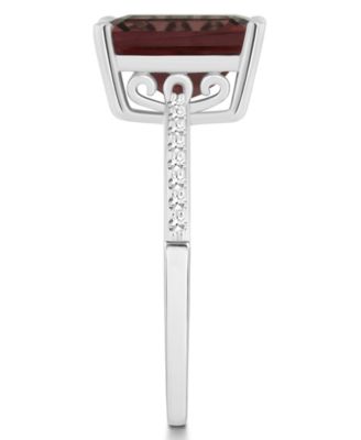 Women's Garnet (4 ct.t.w.) and Diamond (1/10 ct.t.w.) Ring in Sterling Silver