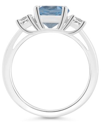 Women's Sky Blue Topaz (2-2/5 ct.t.w.) and White Topaz (2/3 ct.t.w.) 3-Stone Ring in Sterling Silver