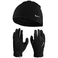 Nike Dri-FIT Men's Fleece Hat & Tech Gloves Set (black/black/silver)