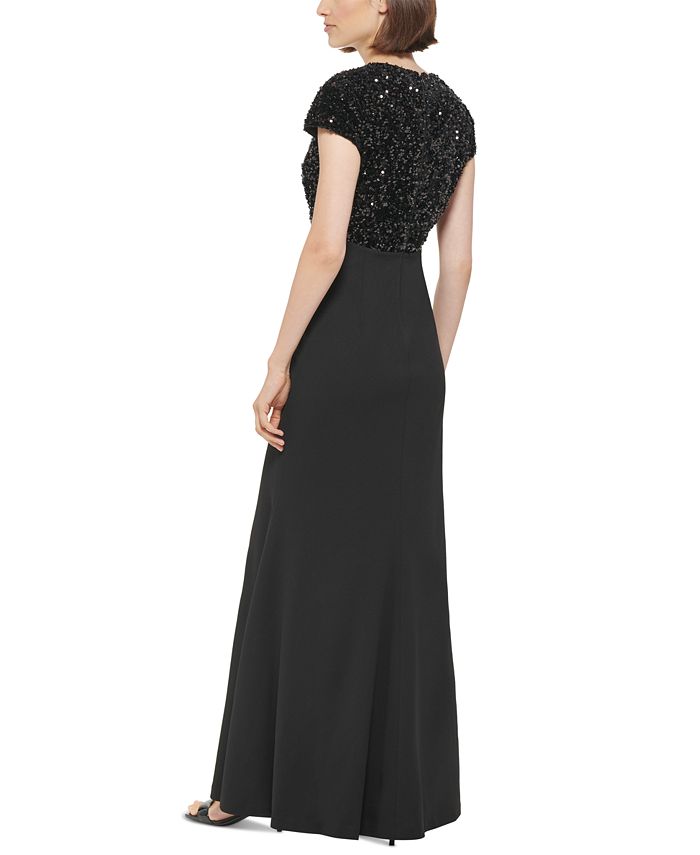 Calvin Klein Women's Sequined-Bodice Evening Gown & Reviews - Dresses ...