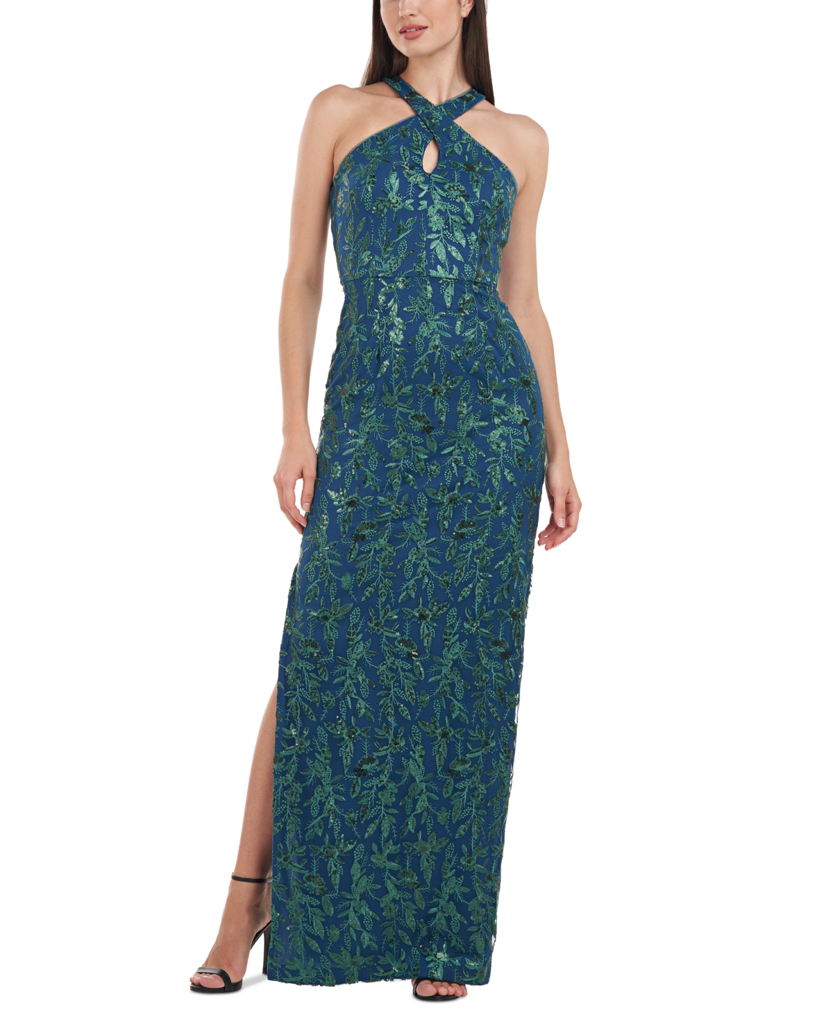 Js Collections Women's Rita Embroidered Sequined Gown