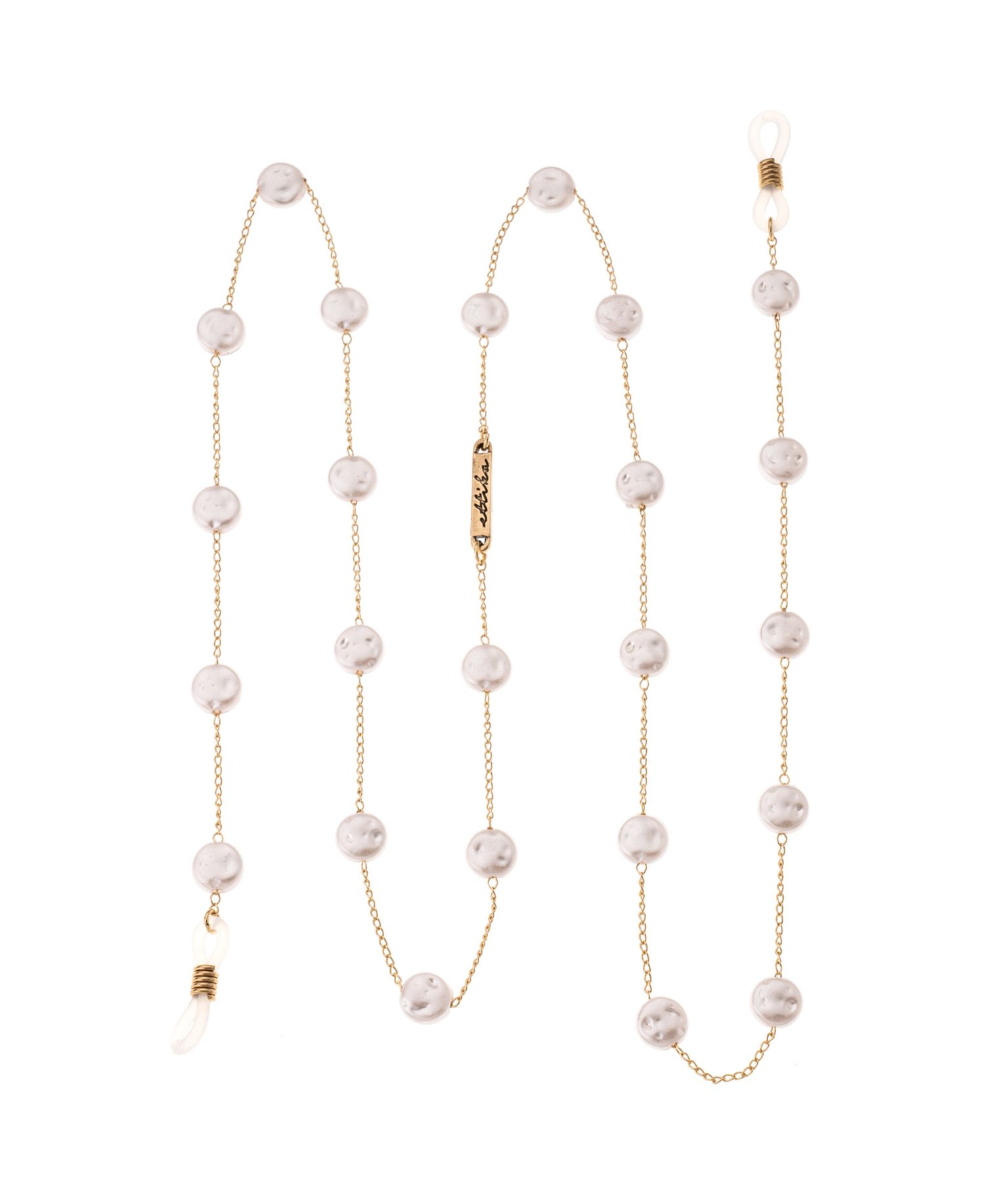 Women's 18k Gold Plated Mermaid Coin Imitation Pearls Glasses Chain