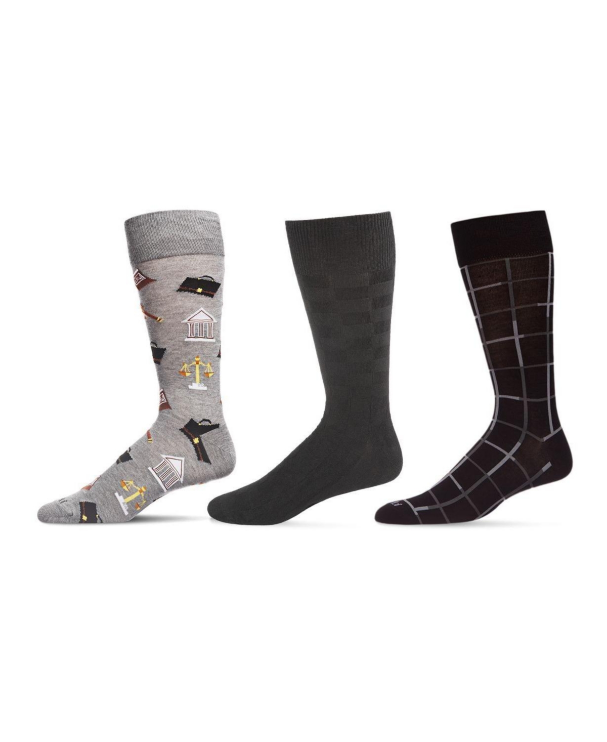 MeMoi Men's Men at Work Assortment Socks, Pack of 3