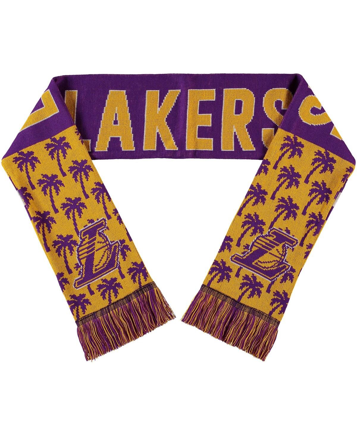 Shop Foco Men's And Women's  Los Angeles Lakers Reversible Thematic Scarf In Purple,yellow
