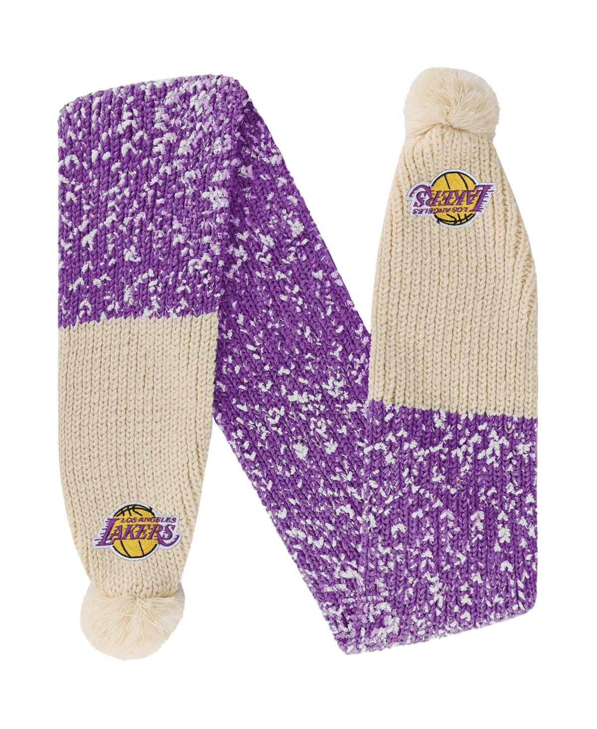 Shop Foco Women's  Los Angeles Lakers Confetti Scarf With Pom In Purple