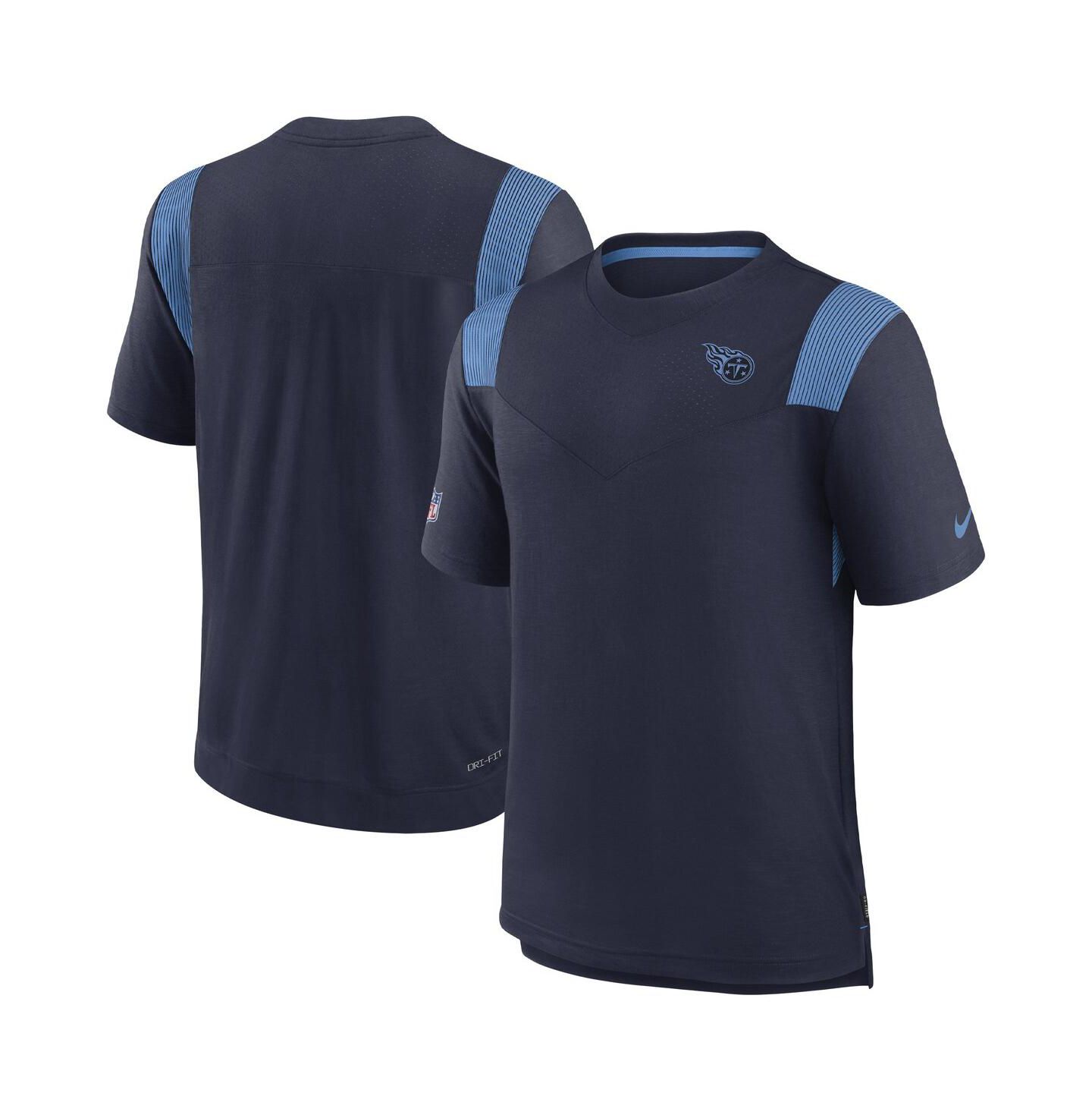 Мужская футболка Nike Navy Tennessee Titans Sideline Tonal Logo Performance Player — фото 1