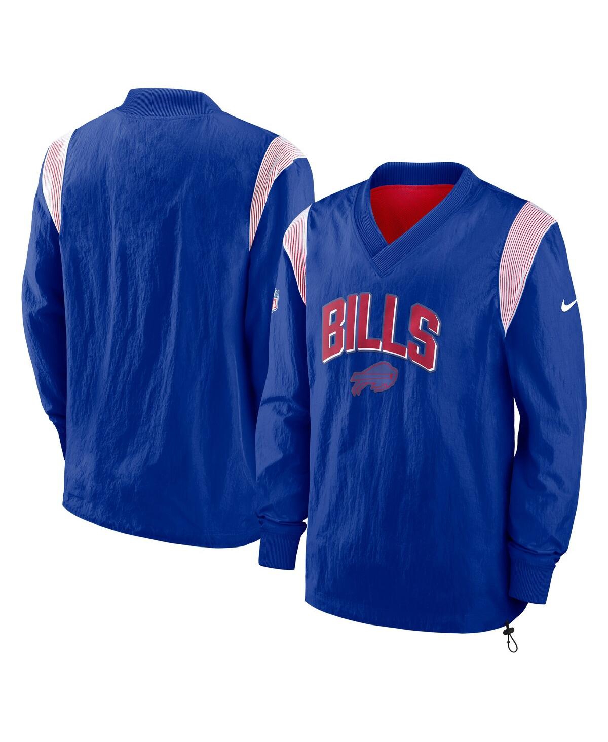 Nike Men's  Royal Buffalo Bills Sideline Athletic Stack V-neck Pullover Windshirt Jacket