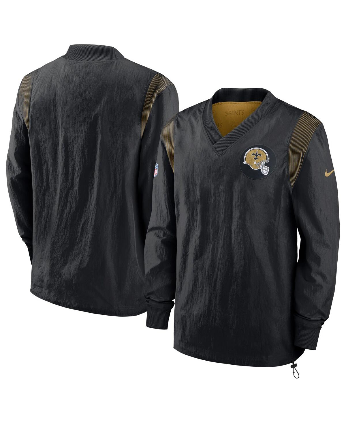 Shop Nike Men's  Black New Orleans Saints Sideline Team Id Reversible Pullover Windshirt