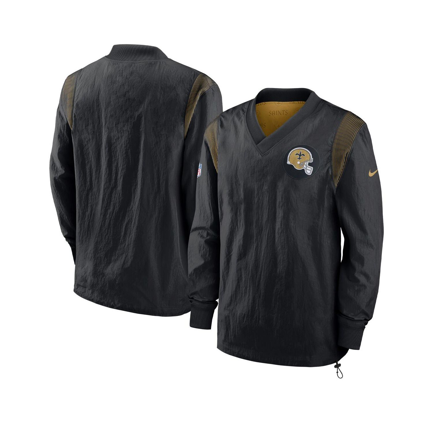 Men's Black New Orleans Saints Sideline Team ID Reversible Pullover Windshirt