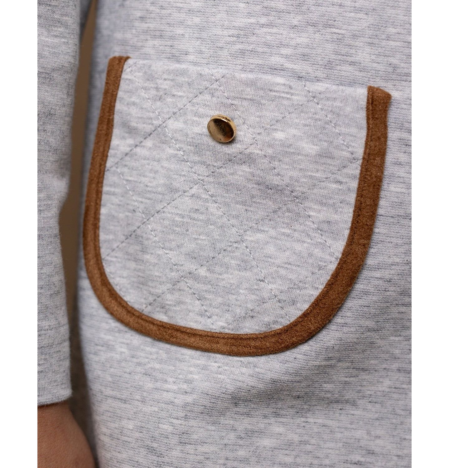 Платье Hope & Henry Long Sleeve Quilted Ponte Riding для девочек-малышей, цвет: Серый меланжевый — фото 10