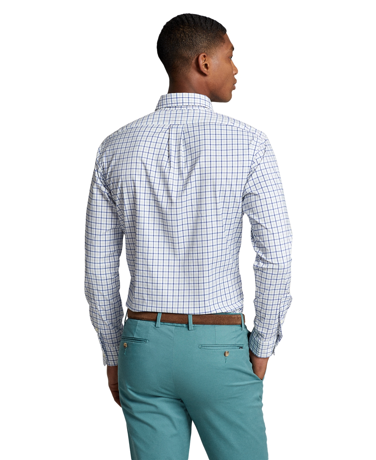 Polo Ralph Lauren Men's Classic-Fit Plaid Performance Shirt -Blue