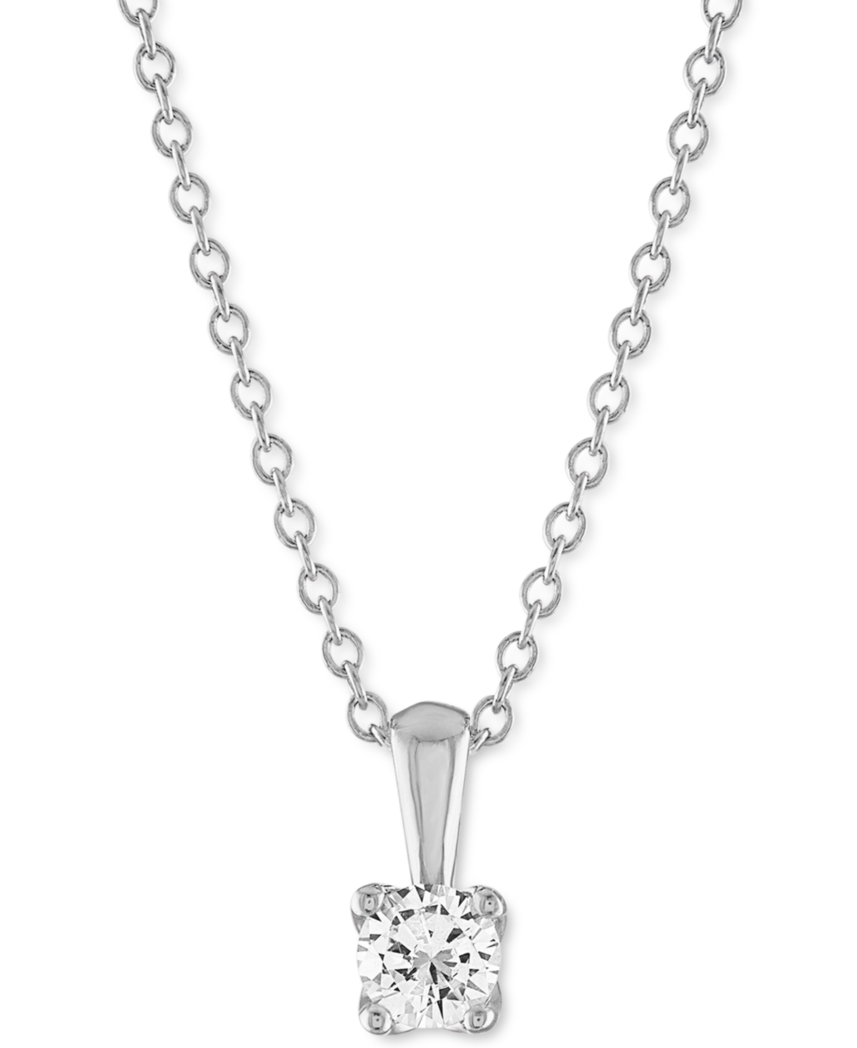 Certified Diamond 18" Pendant Necklace (1/3 ct. t.w.) in 14k White Gold featuring diamonds with the De Beers Code of Origin, Created for Macy'
