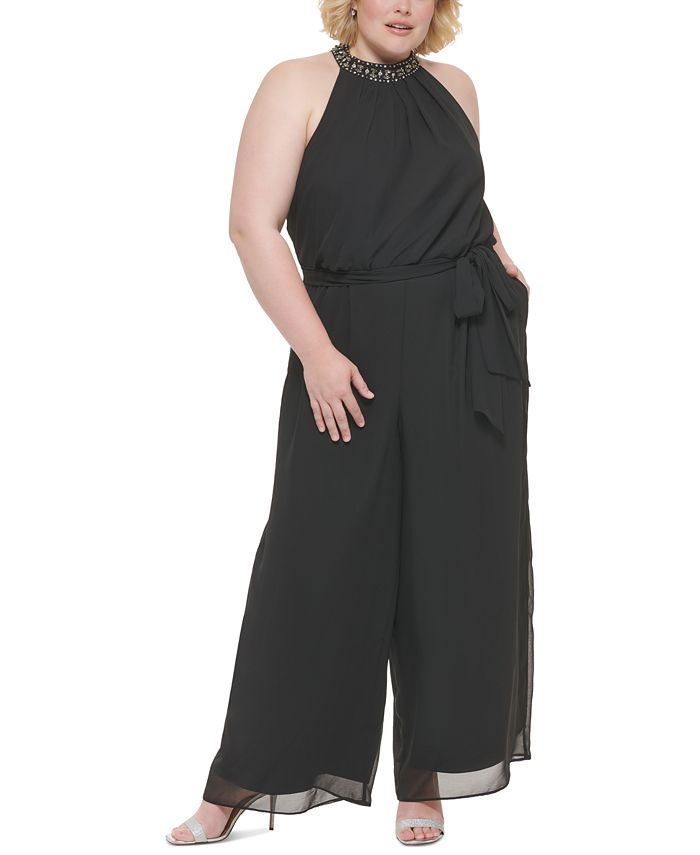 Plus size 2024 beaded jumpsuit