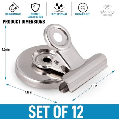 Set of 12 Strong Magnetic Clips for Whiteboard & Refrigerator with Notepad
