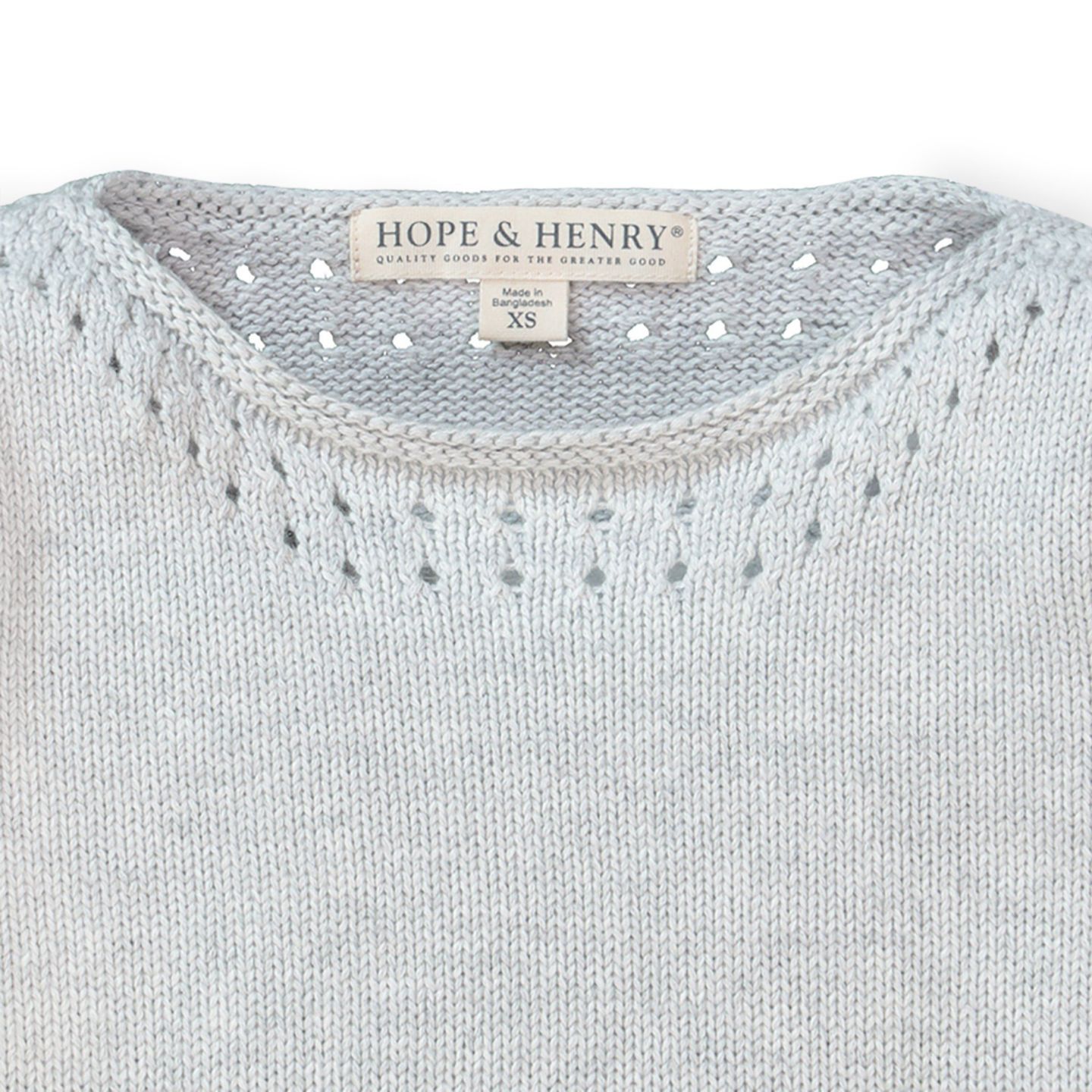 Свитер Hope & Henry Pointelle Detail Sweater для девочек-малышей, цвет: Светлый серый меланжевый — фото 2