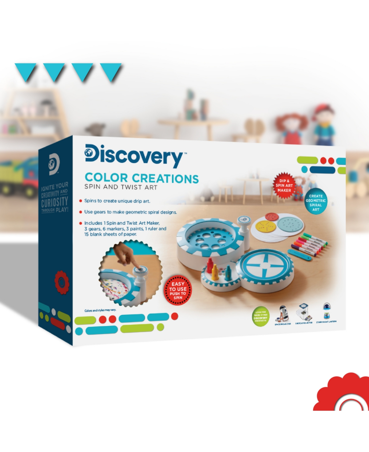 Discovery Spiral And Spin Art Station-set Includes In White