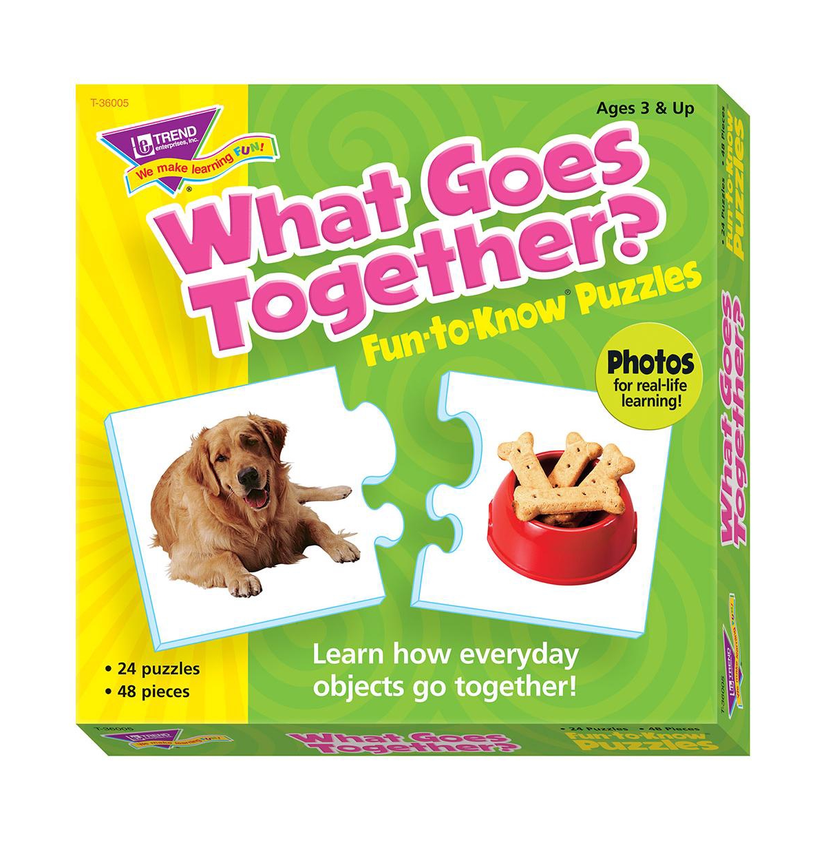 Trend Enterprises , Inc. 'what Goes Together' Fun-to-know Puzzle, 3" X 6" In Multi