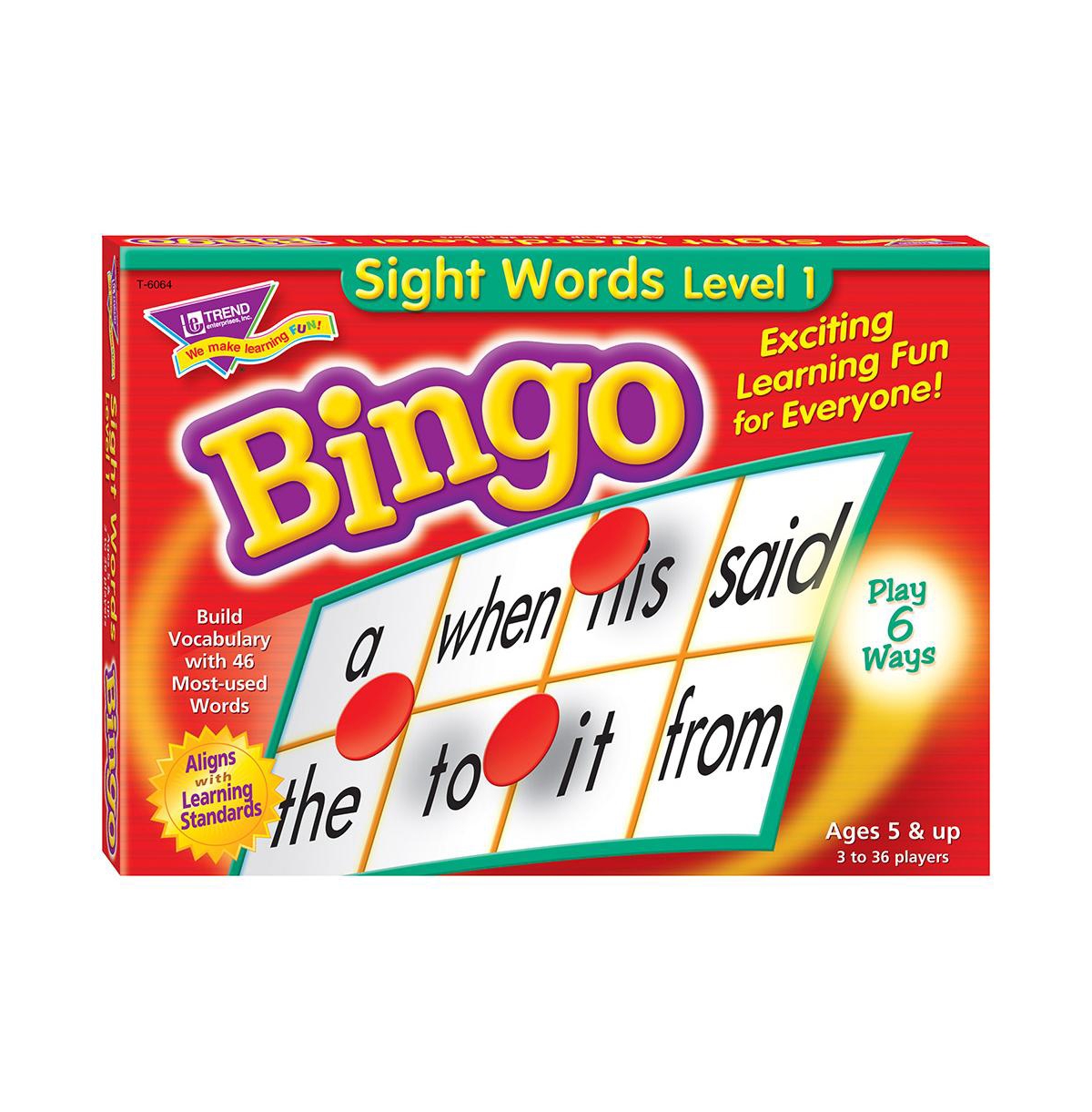 Trend Enterprises Sight Words Bingo Language Building Skill Game In Multi