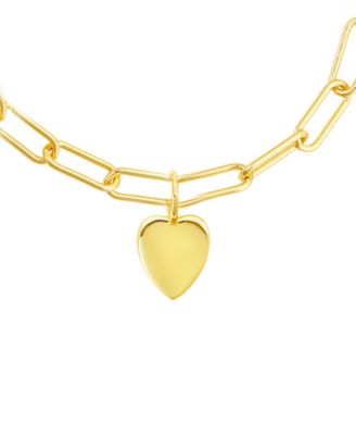 Paperclip Chain Bracelet with Heart